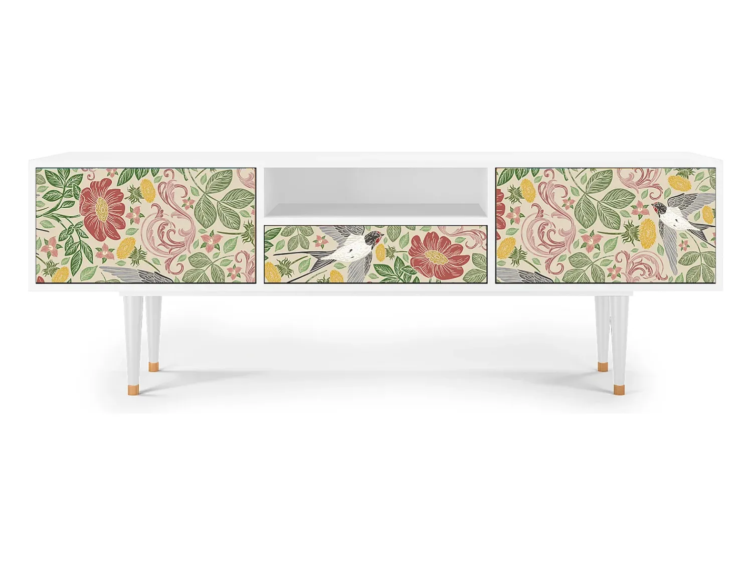 Móvel De Tv| Mueble de TV - 170х59х41 cm - T6 - Spring Swallow, Branco Bege