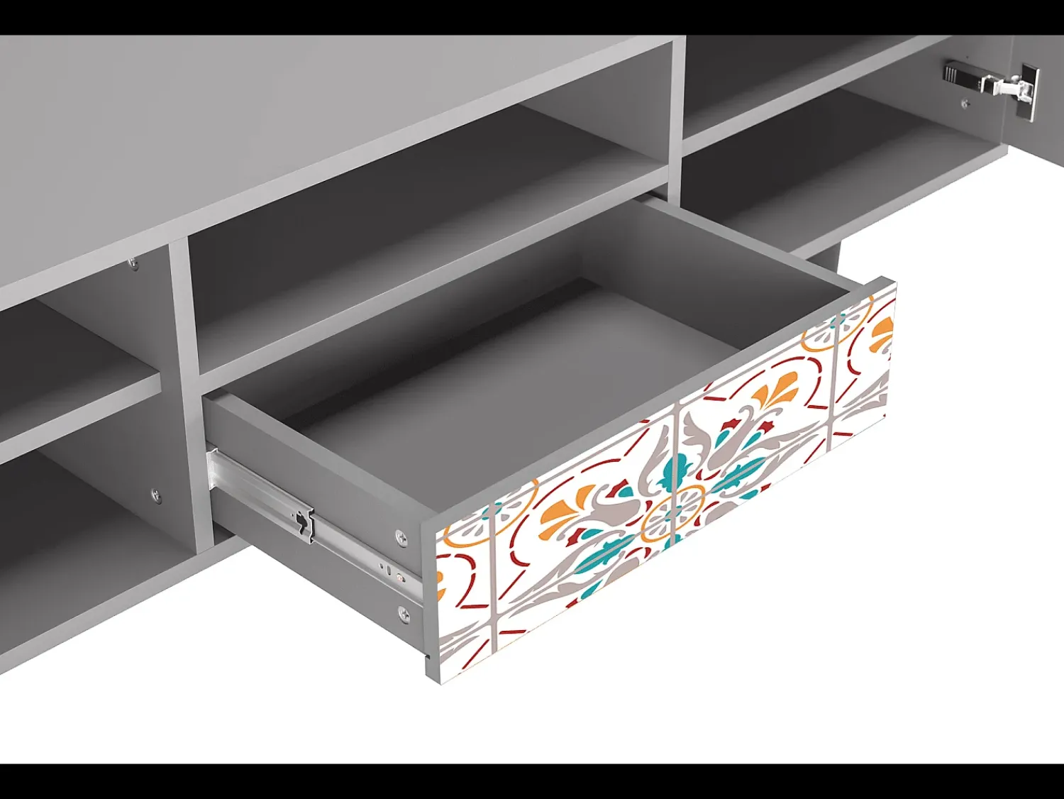 Móvel De Tv* Mueble de TV - 170х59х41 cm - T6 - Spring Ceramics, Cinza Cinzento