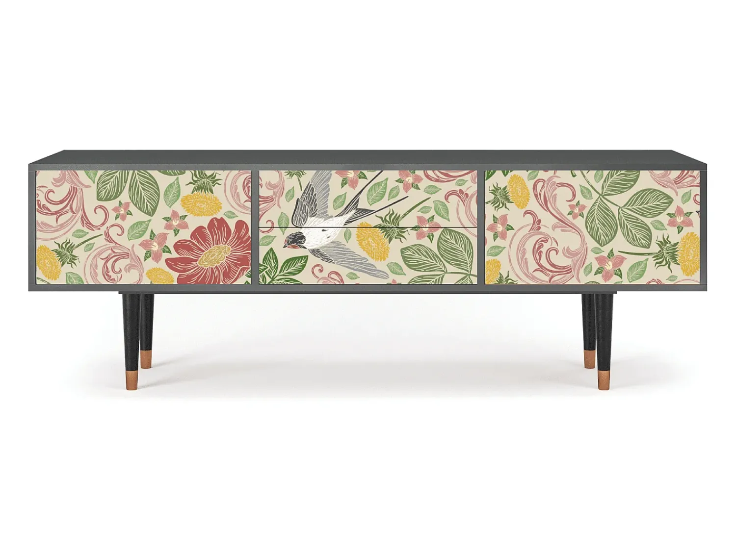 Móvel De Tv* Mueble de TV - 170х59х48 cm - T4 - Spring Swallow, Antracite Cinza antracite