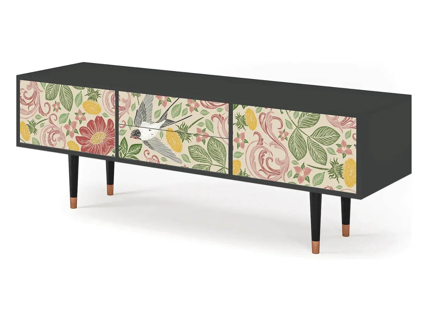 Móvel De Tv* Mueble de TV - 170х59х48 cm - T4 - Spring Swallow, Antracite Cinza antracite