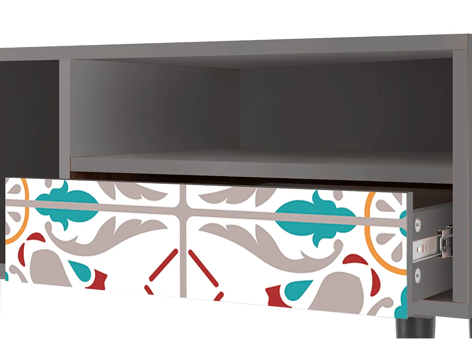 Móvel De Tv* Mueble de TV - 115х59х48 cm - T3 - Spring Ceramics, Cinza Cinzento