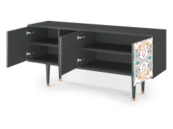 Móvel De Tv| Mueble de TV - 150х69х41 cm - T5 - Spring Ceramics, Antracite Cinza antracite