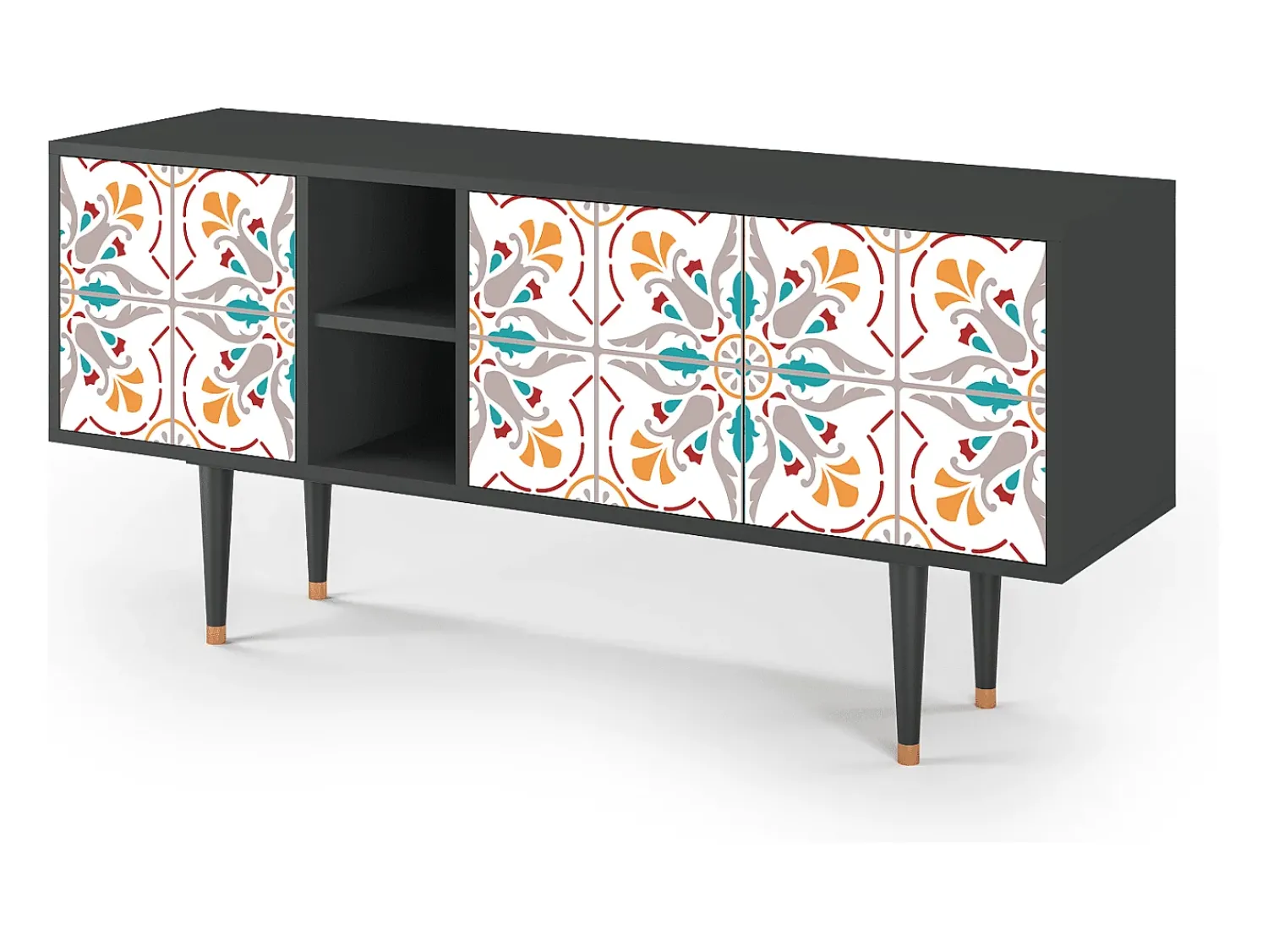 Móvel De Tv| Mueble de TV - 150х69х41 cm - T5 - Spring Ceramics, Antracite Cinza antracite