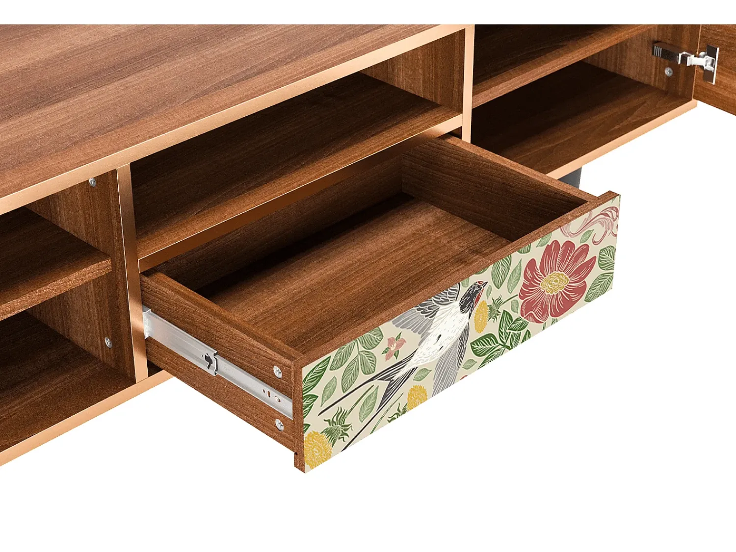 Clearance Mueble de TV - 170х59х41 cm - T6 - Spring Swallow, Nogueira Castanho