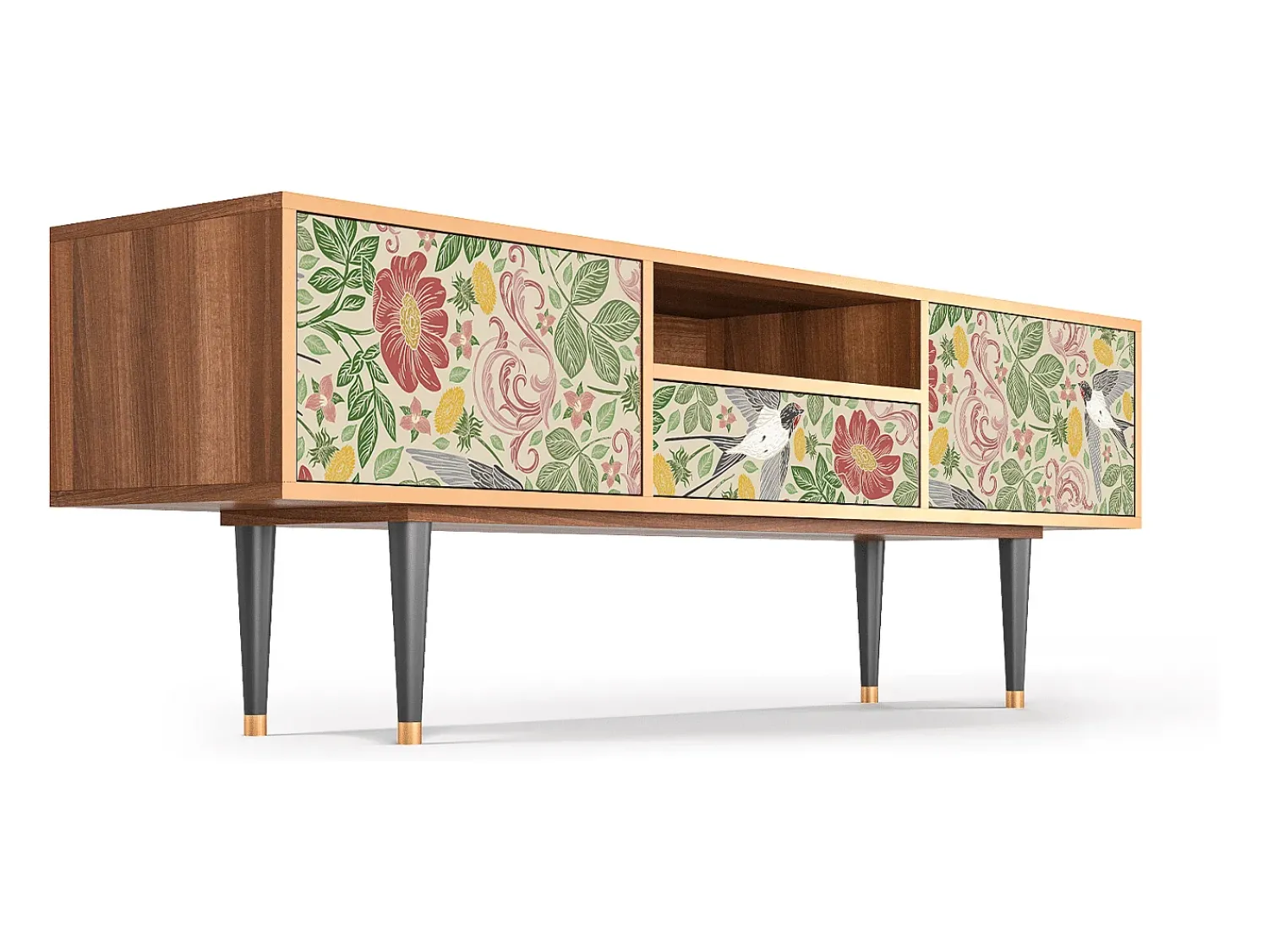 Clearance Mueble de TV - 170х59х41 cm - T6 - Spring Swallow, Nogueira Castanho