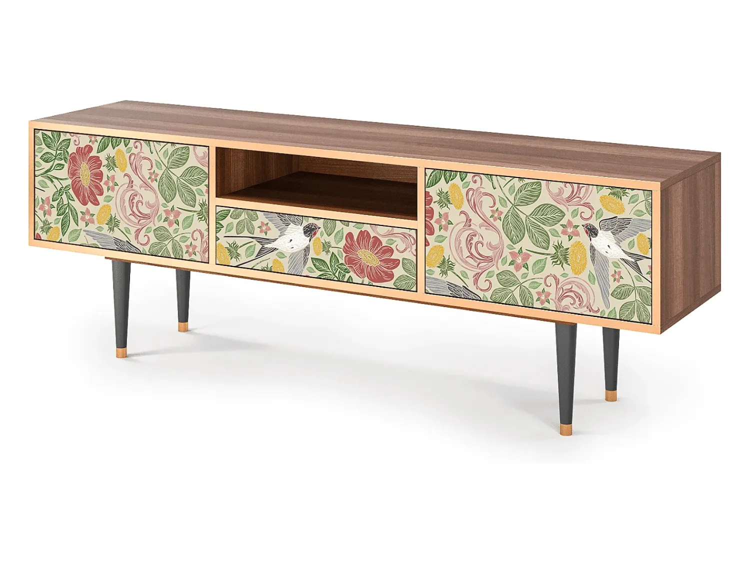 Clearance Mueble de TV - 170х59х41 cm - T6 - Spring Swallow, Nogueira Castanho