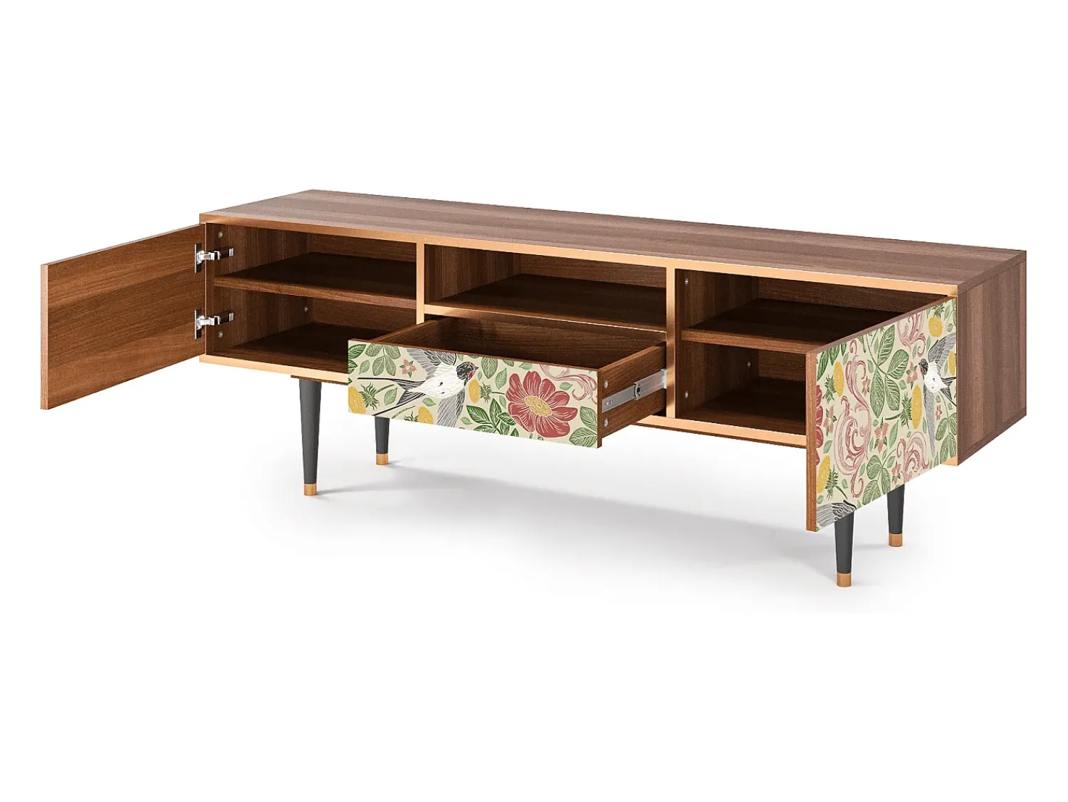 Clearance Mueble de TV - 170х59х41 cm - T6 - Spring Swallow, Nogueira Castanho