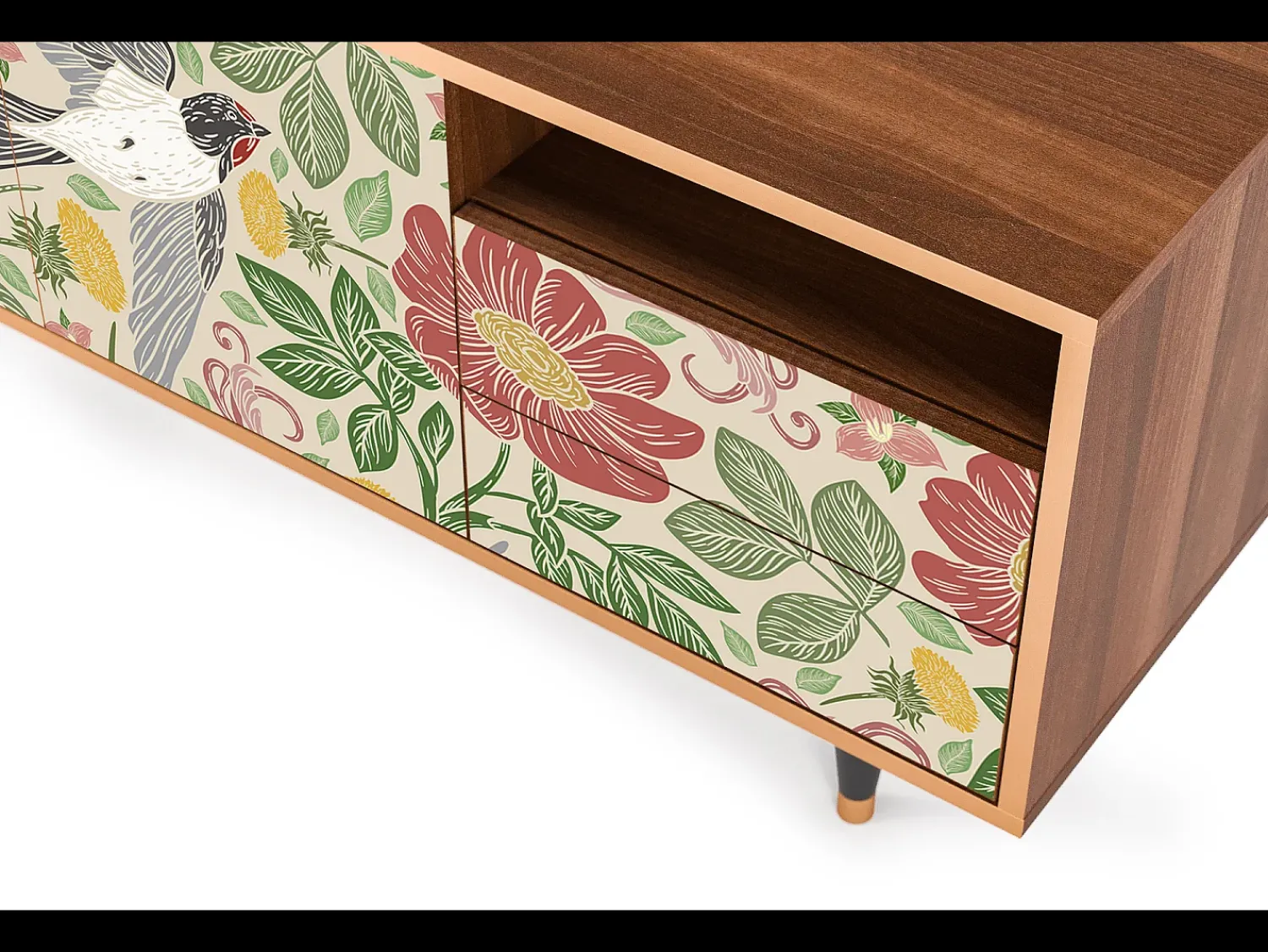 Móvel De Tv* Mueble de TV - 125х56х41 cm - T7 - Spring Swallow, Nogueira Castanho