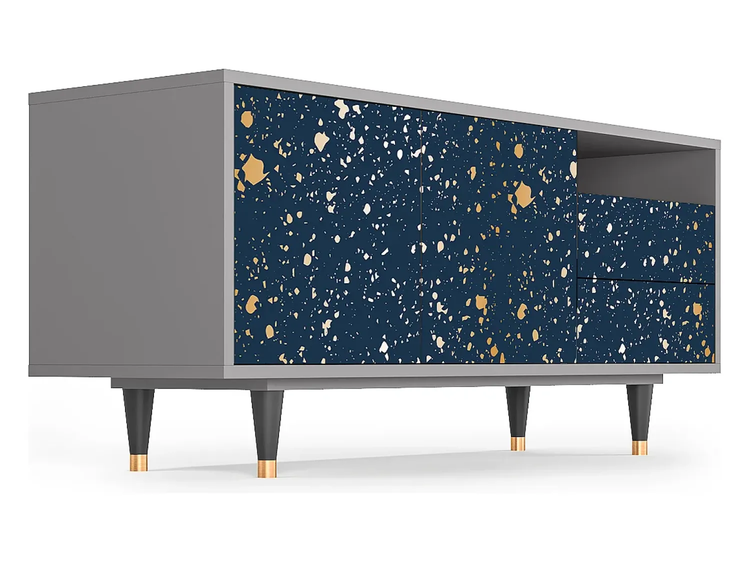 Móvel De Tv* Mueble de TV - 125х56х41 cm - T7 - Starfall, Cinza Cinzento