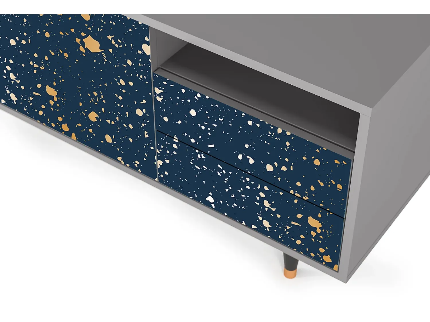 Móvel De Tv* Mueble de TV - 125х56х41 cm - T7 - Starfall, Cinza Cinzento