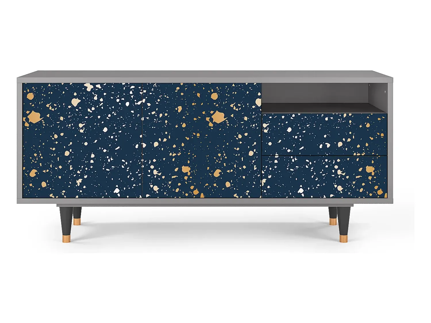 Móvel De Tv* Mueble de TV - 125х56х41 cm - T7 - Starfall, Cinza Cinzento