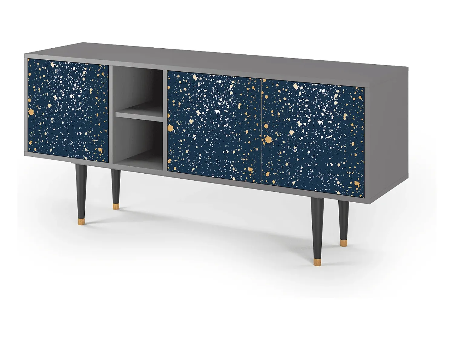 Móvel De Tv* Mueble de TV - 150х69х41 cm - T5 - Starfall, Cinza Cinzento
