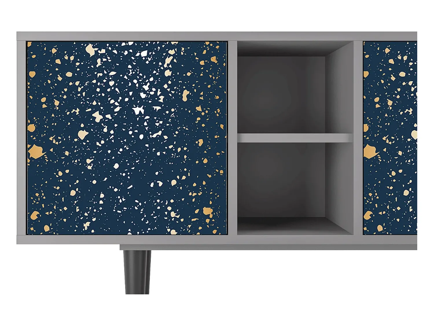 Móvel De Tv* Mueble de TV - 150х69х41 cm - T5 - Starfall, Cinza Cinzento