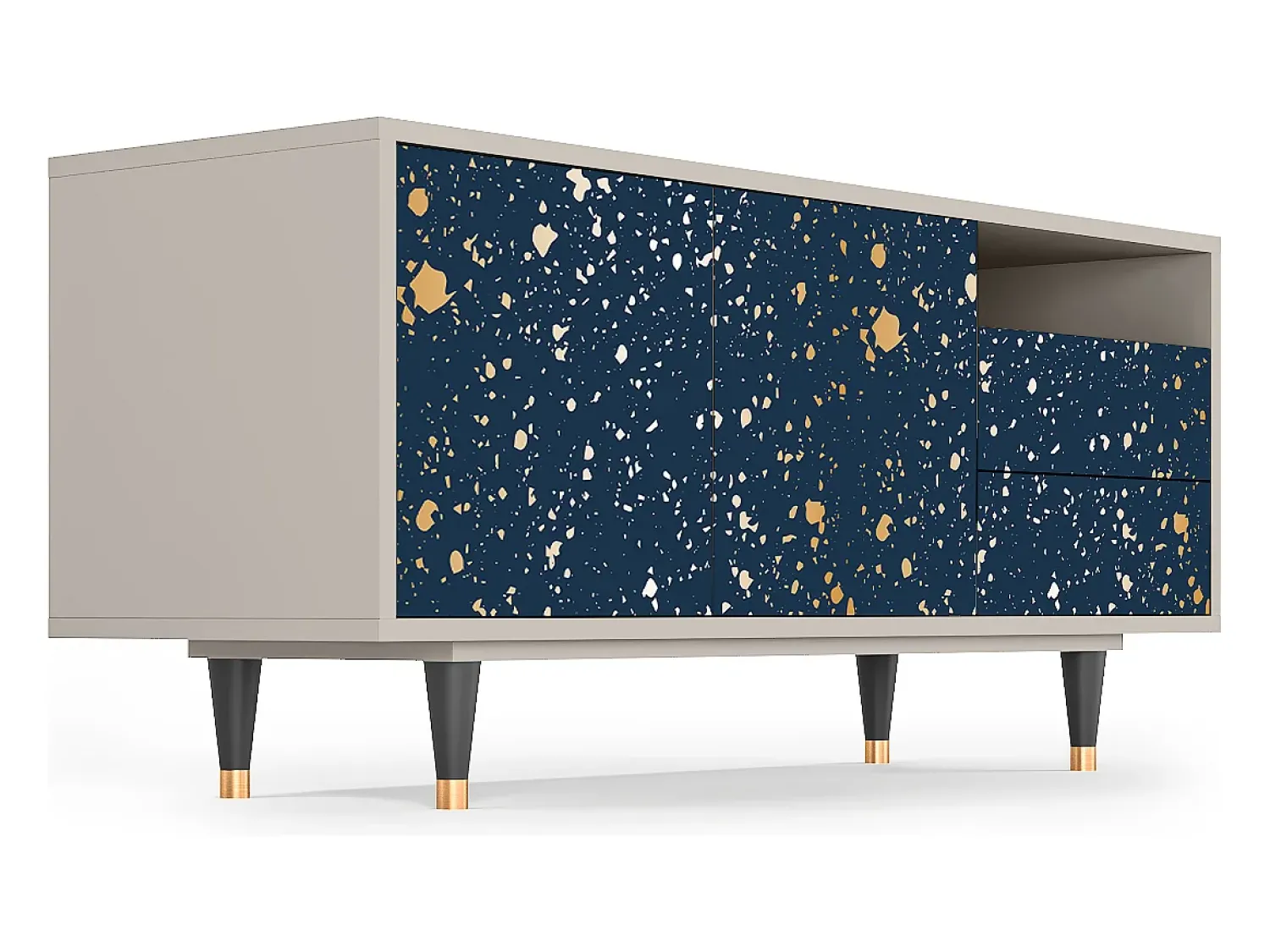 Móvel De Tv| Mueble de TV - 125х56х41 cm - T7 - Starfall, Areia Bege