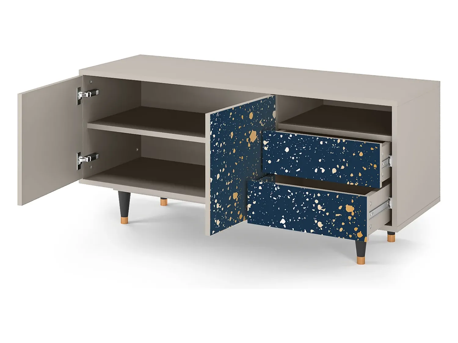 Móvel De Tv| Mueble de TV - 125х56х41 cm - T7 - Starfall, Areia Bege