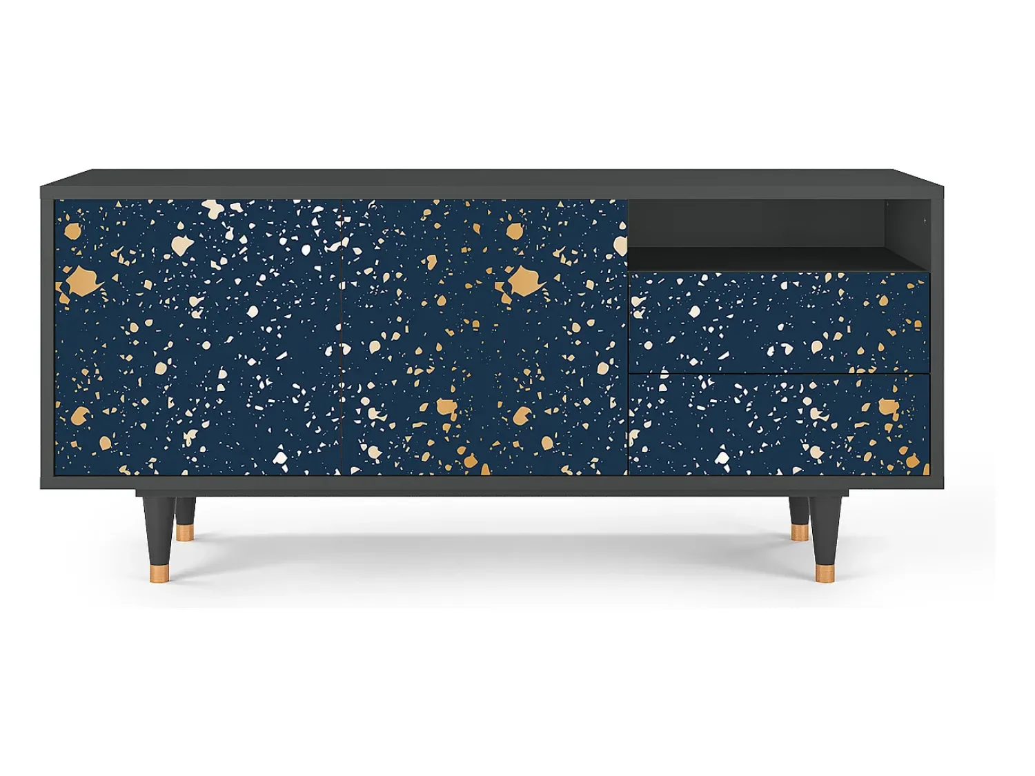 Móvel De Tv* Mueble de TV - 125х56х41 cm - T7 - Starfall, Antracite Cinza antracite