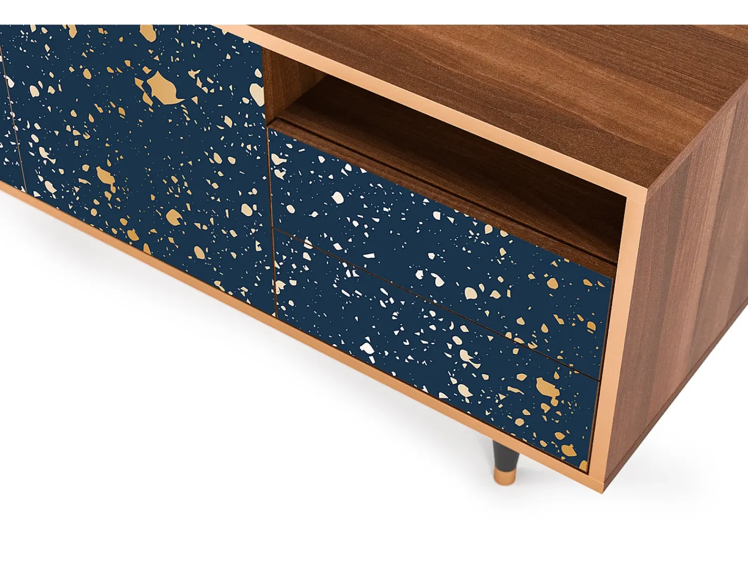 New Mueble de TV - 125х56х41 cm - T7 - Starfall, Nogueira Castanho