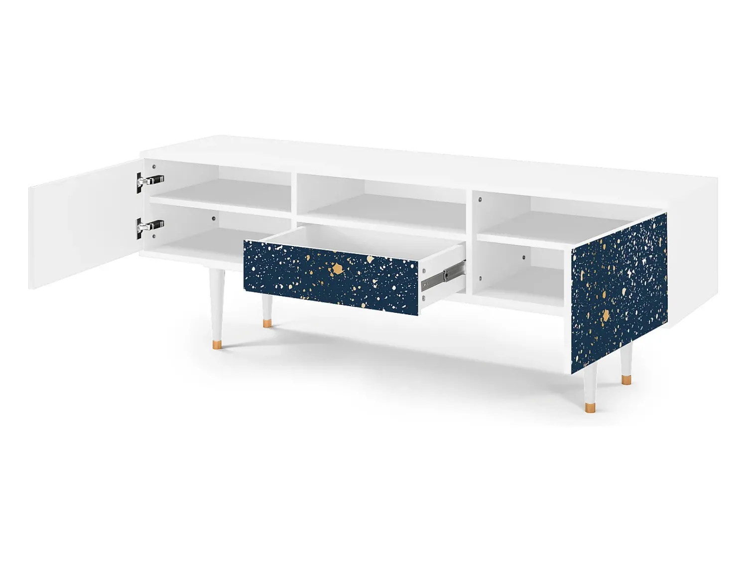 Móvel De Tv| Mueble de TV - 170х59х41 cm - T6 - Starfall, Branco Bege