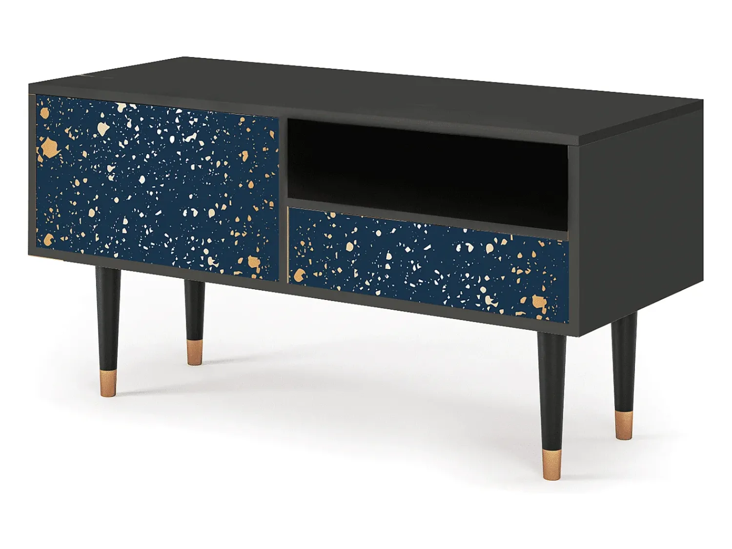 Móvel De Tv* Mueble de TV - 115х59х48 cm - T3 - Starfall, Antracite Cinza antracite