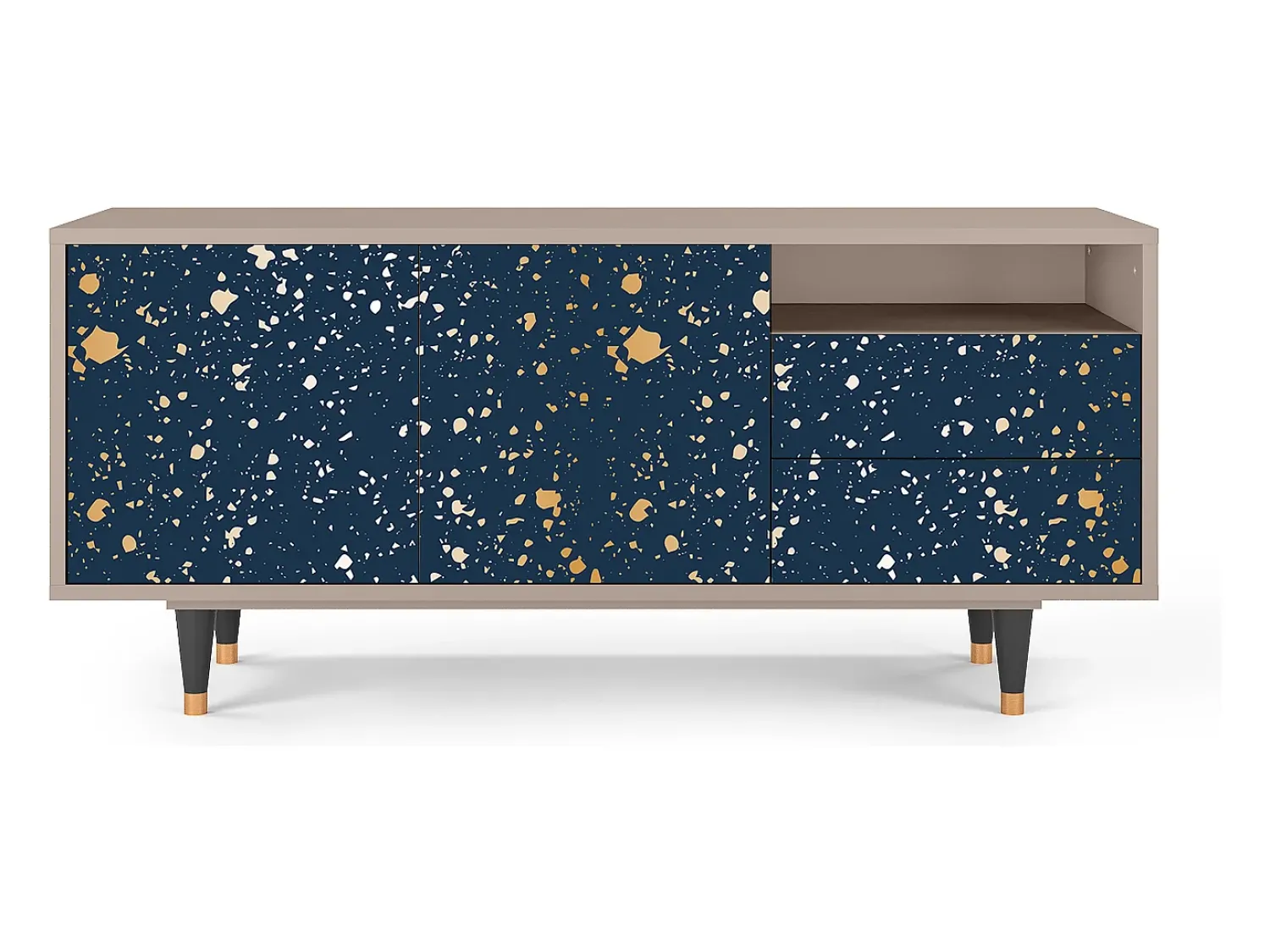 New Mueble de TV - 125х56х41 cm - T7 - Starfall, Latte Bege