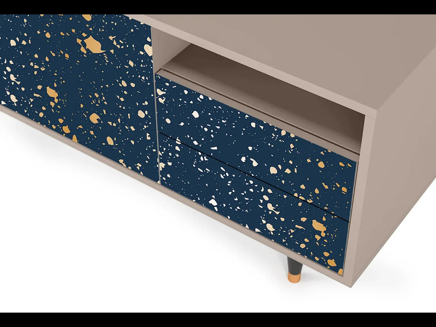 New Mueble de TV - 125х56х41 cm - T7 - Starfall, Latte Bege