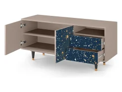 New Mueble de TV - 125х56х41 cm - T7 - Starfall, Latte Bege