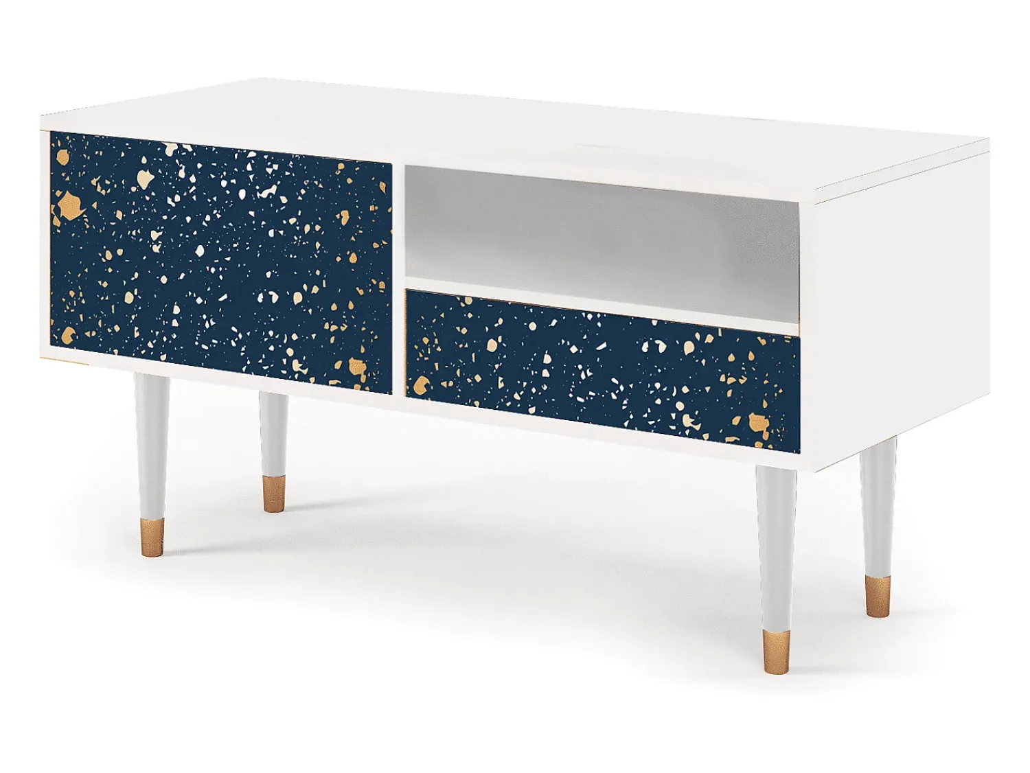 Mueble de TV - 115х59х48 cm - T3 - Starfall, Branco^ Móvel De Tv