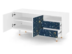 Hot Mueble de TV - 125х56х41 cm - T7 - Starfall, Branco Bege