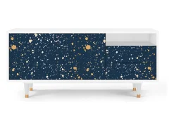 Hot Mueble de TV - 125х56х41 cm - T7 - Starfall, Branco Bege