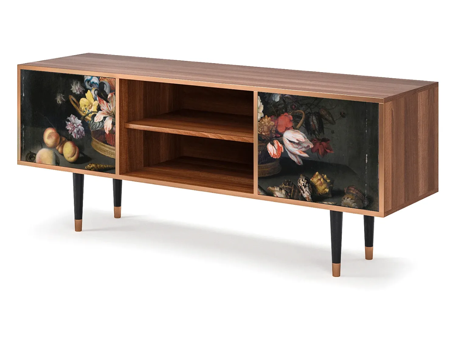 Clearance Mueble de TV - 170х69х48 cm - T2 - Still Life with Flowers, Nogueira Castanho