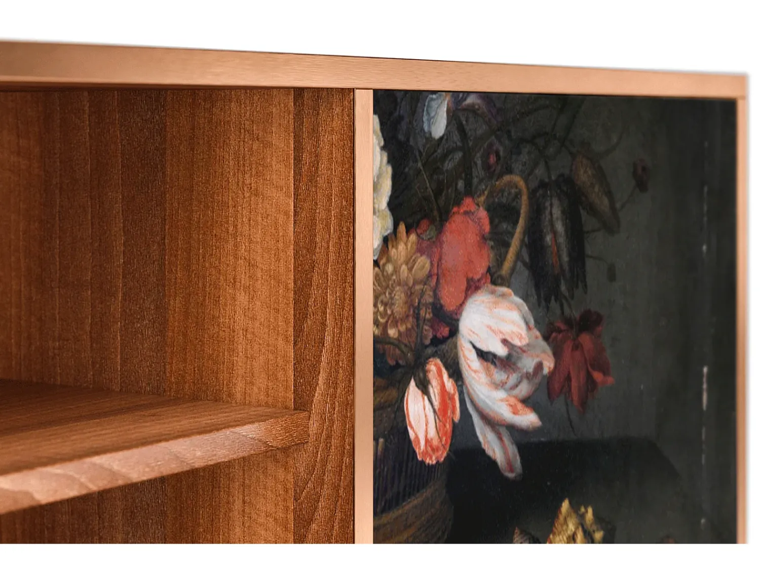 Clearance Mueble de TV - 170х69х48 cm - T2 - Still Life with Flowers, Nogueira Castanho