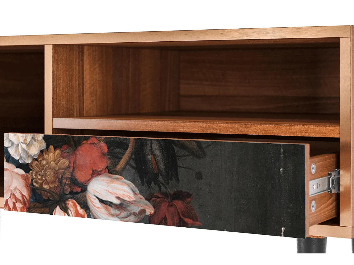 Mueble de TV - 115х59х48 cm - T3 - Still Life with Flowers, Nogueira^ Móvel De Tv