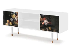 Móvel De Tv| Mueble de TV - 170х69х48 cm - T2 - Still Life with Flowers, Branco Bege