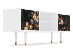 Móvel De Tv| Mueble de TV - 170х69х48 cm - T2 - Still Life with Flowers, Branco Bege