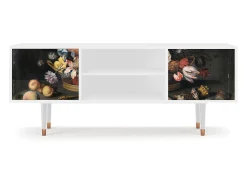 Móvel De Tv| Mueble de TV - 170х69х48 cm - T2 - Still Life with Flowers, Branco Bege