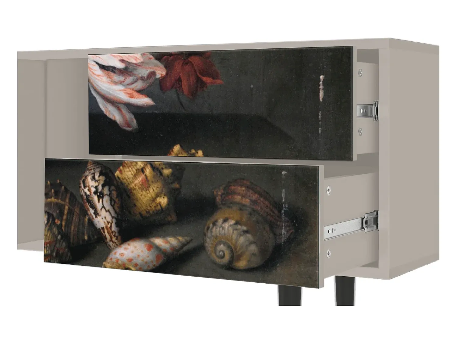 Best Mueble de TV - 170х69х48 cm - T1 - Still Life with Flowers, Areia Bege