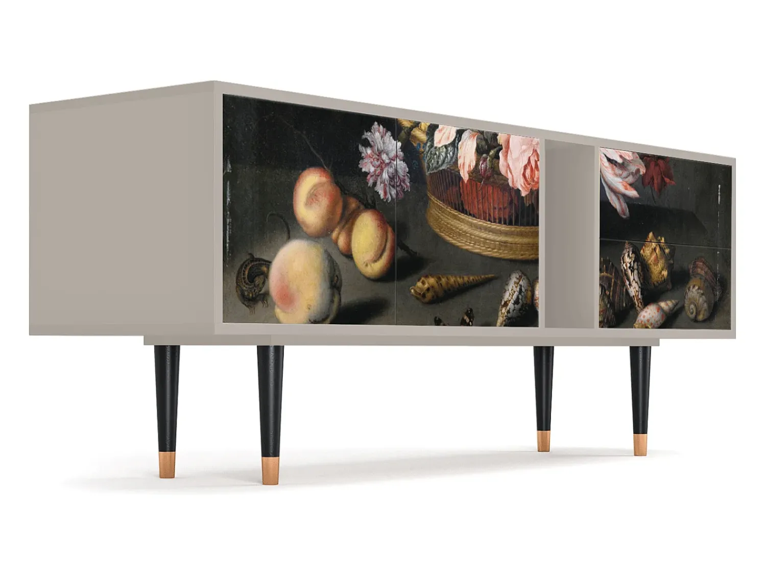 Best Mueble de TV - 170х69х48 cm - T1 - Still Life with Flowers, Areia Bege