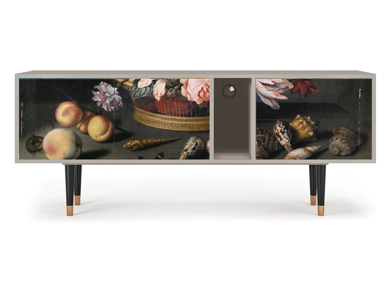 Best Mueble de TV - 170х69х48 cm - T1 - Still Life with Flowers, Areia Bege