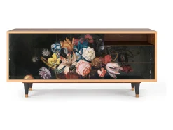 Mueble de TV - 125х56х41 cm - T7 - Still Life with Flowers, Nogueira^ Móvel De Tv