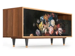 Mueble de TV - 125х56х41 cm - T7 - Still Life with Flowers, Nogueira^ Móvel De Tv