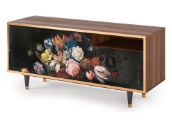 Mueble de TV - 125х56х41 cm - T7 - Still Life with Flowers, Nogueira^ Móvel De Tv