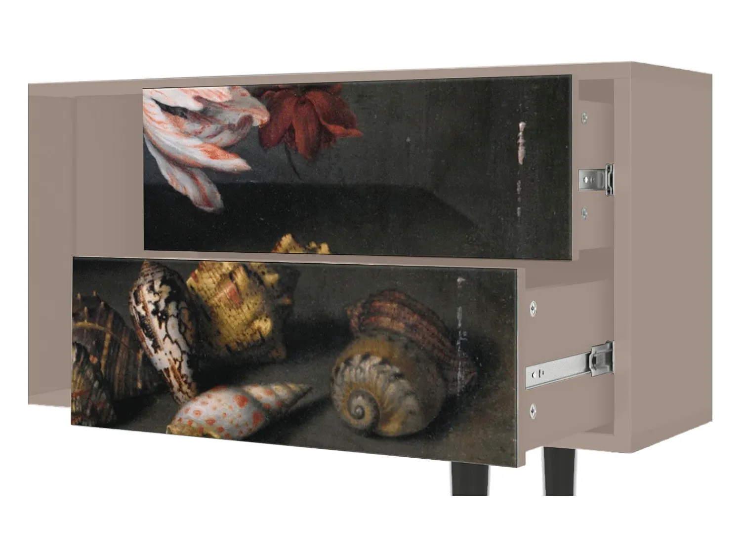 Móvel De Tv| Mueble de TV - 170х69х48 cm - T1 - Still Life with Flowers, Latte Bege