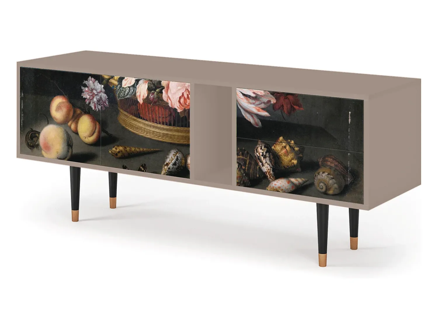 Móvel De Tv| Mueble de TV - 170х69х48 cm - T1 - Still Life with Flowers, Latte Bege