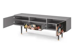 New Mueble de TV - 170х59х41 cm - T6 - Still Life with Flowers, Cinza Cinzento
