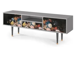 New Mueble de TV - 170х59х41 cm - T6 - Still Life with Flowers, Cinza Cinzento