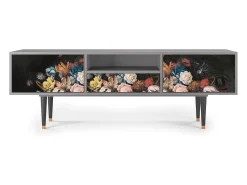 New Mueble de TV - 170х59х41 cm - T6 - Still Life with Flowers, Cinza Cinzento