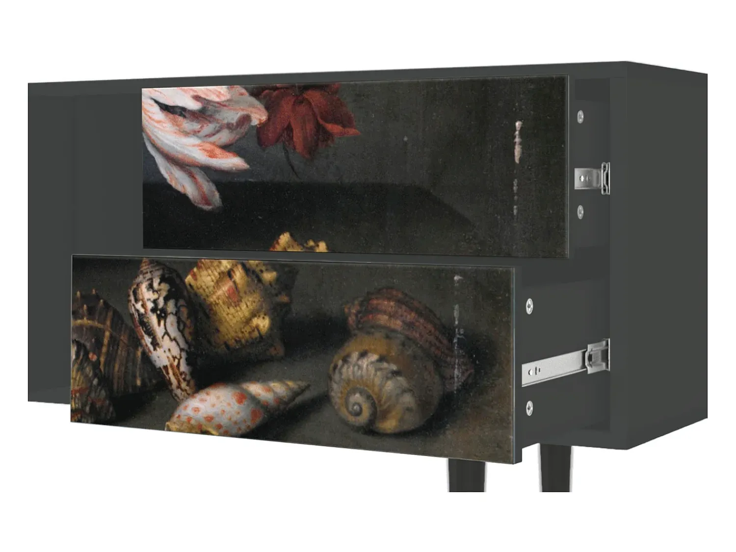 Sale Mueble de TV - 170х69х48 cm - T1 - Still Life with Flowers, Antracite Cinza antracite