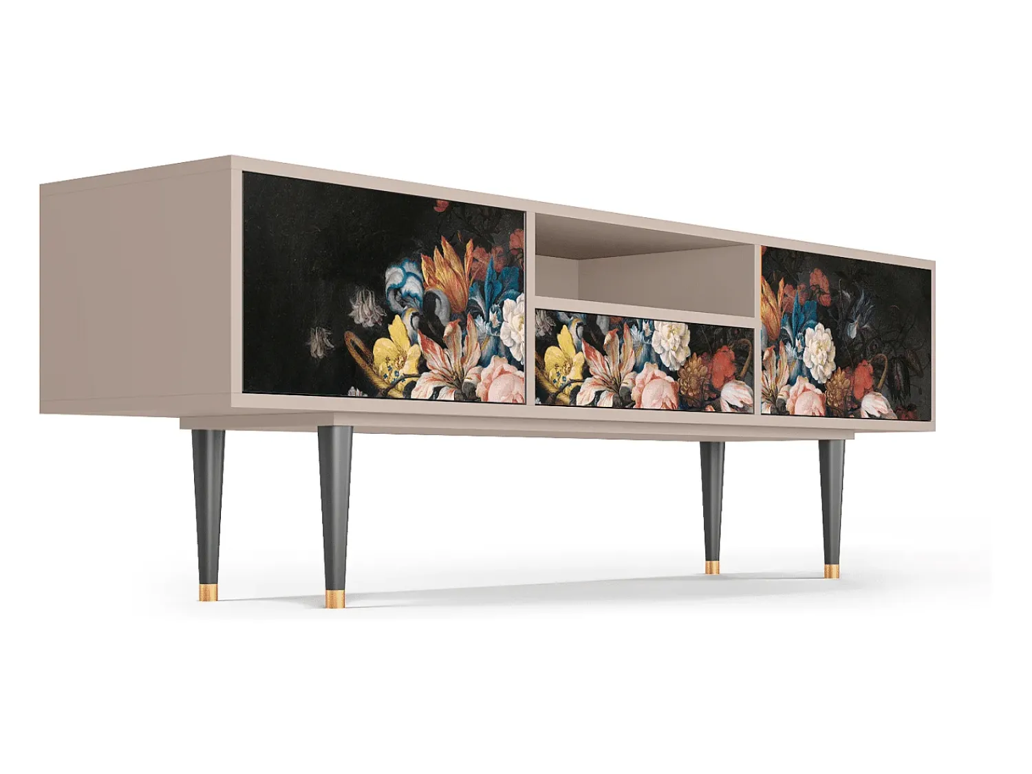 Mueble de TV - 170х59х41 cm - T6 - Still Life with Flowers, Latte^ Móvel De Tv