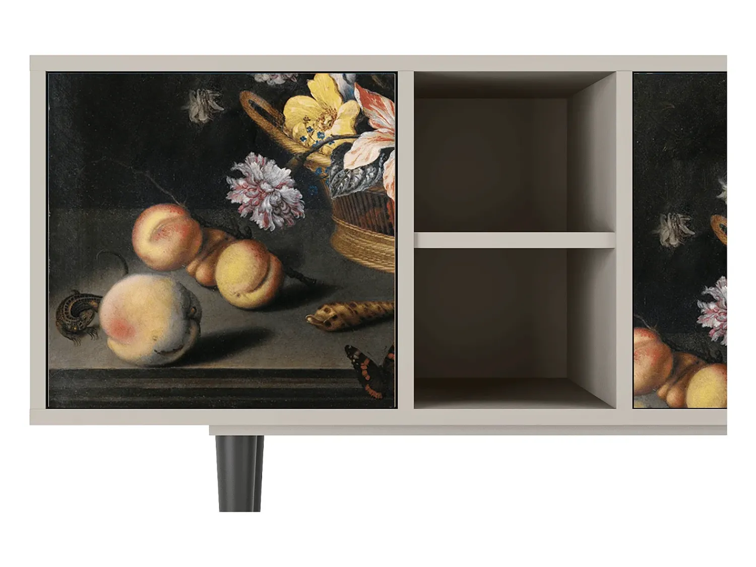 Mueble de TV - 150х69х41 cm - T5 - Still Life with Flowers, Areia^ Móvel De Tv