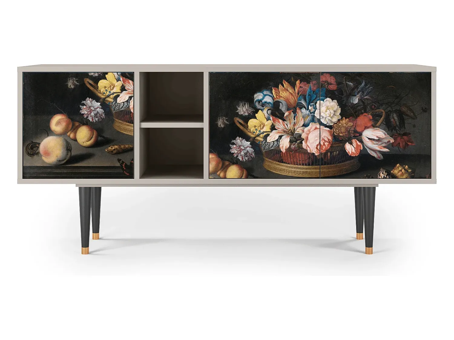 Mueble de TV - 150х69х41 cm - T5 - Still Life with Flowers, Areia^ Móvel De Tv